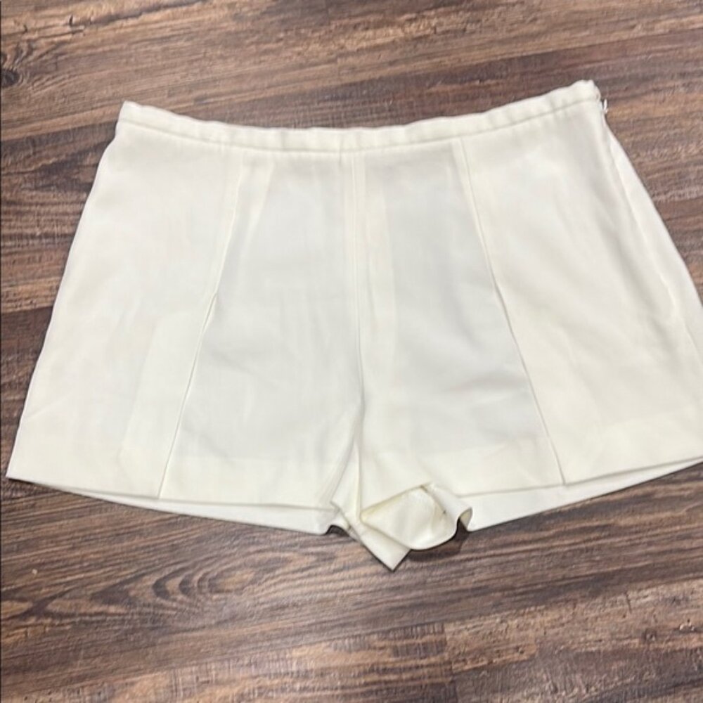 Babaton High Waist White Shorts